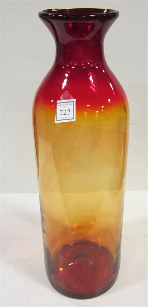 blenko glass vase amberina